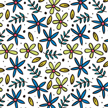 Floral pattern with leaves