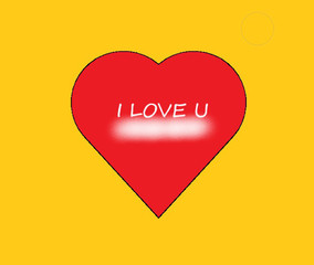 valentine card with red heart