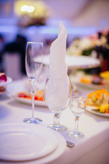 Festive table setting and decor