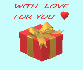 gift box with red heart