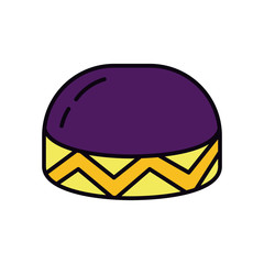 EID mubarak concept, muslim cap icon, line and fill style