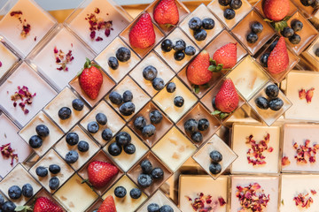 Candy bar.Sweet portioned treats for guests at the celebration