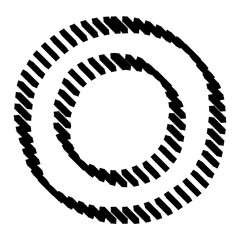 3D ROUGH BLACK SCRIBBLE DOT OUTLINE ENGLISH ALPHABET : O