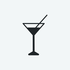 Cocktail vector icon illustration sign