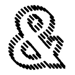 3D ROUGH BLACK SCRIBBLE DOT OUTLINE SPECIAL MARK : & AMPERSNAD
