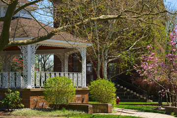 Village gazebo in spring