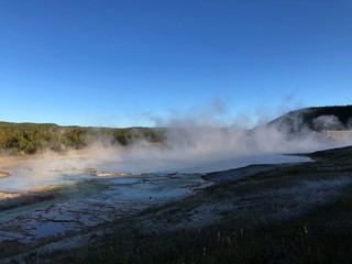 Beautiful and unbelievable geyser in yellow stone national park