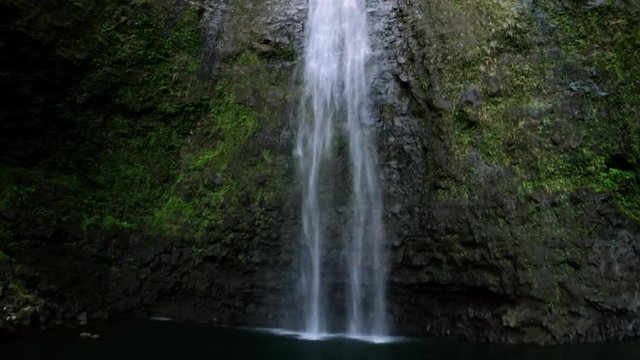 Aerial Race Drone of Massive Waterfall Deep in the Jungle