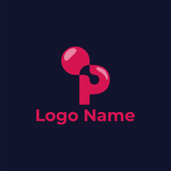 Cool P letter liquid logo vector