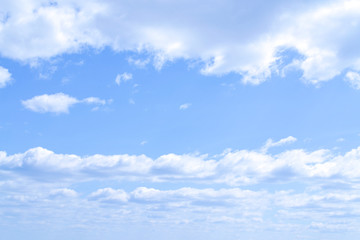 Blue sky with white long clouds