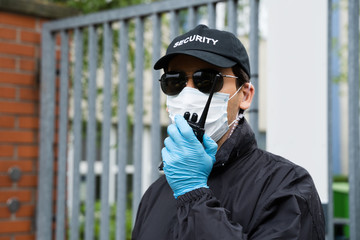 Security Guard In Face Mask