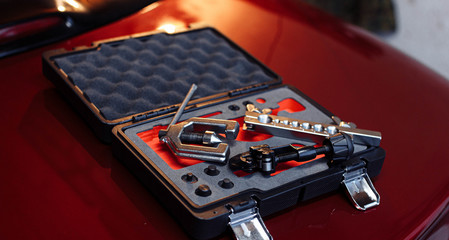 tool for flaring and rolling of copper and iron tubes of the car brake system, refrigerators and...