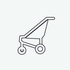 baby carriage on white background