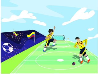 Jugadores de fútbol ​​(selección Colombia) © Jarrieta300