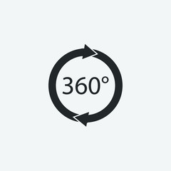 360 rotation vector icon illustration sign