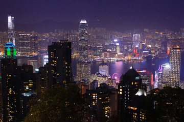Fototapeta na wymiar Panoramic view of Hong Kong from Victoria´s Peak