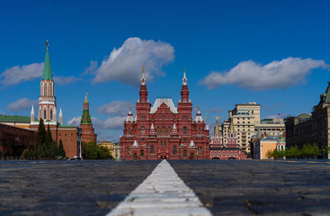 deserted Red Square during the period of self-isolation