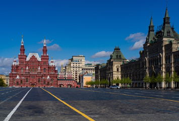 deserted Red Square during the period of self-isolation