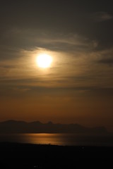 paysage  en Sicile coucher du soleil 