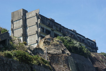 長崎、軍艦島、廃墟、軍艦島クルーズ、建物、橋、建築