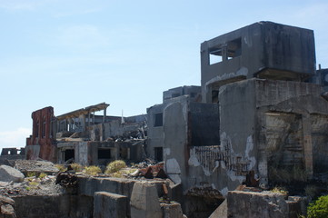 長崎、軍艦島、廃墟、軍艦島クルーズ、建物、橋、建築