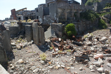 長崎、軍艦島、廃墟、軍艦島クルーズ、建物、橋、建築