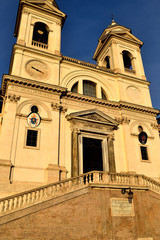 Fototapeta na wymiar View of the Trinita dei Monti without tourists due to the phase 2 of lockdown