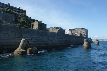長崎、軍艦島、廃墟、軍艦島クルーズ、建物、橋、建築