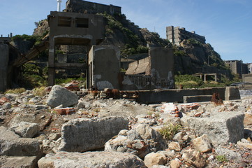 長崎、軍艦島、廃墟、軍艦島クルーズ、建物、橋、建築