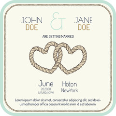 Minimal Nautical Marine Theme Wedding Invitation