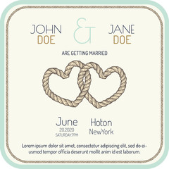 Minimal Nautical Marine Theme Wedding Invitation