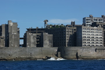 長崎、軍艦島、廃墟、軍艦島クルーズ、建物、橋、建築