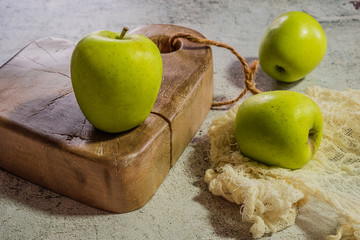 Green apples at home