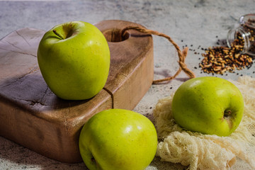 Green apples at home