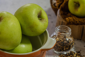 Green apples at home
