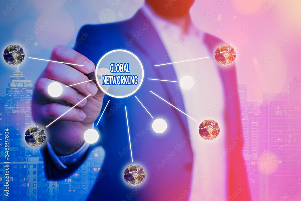 Poster conceptual hand writing showing global networking. concept meaning communication network which spans