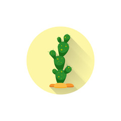 cactus colorful flat icon with long shadow. cactus flat icon