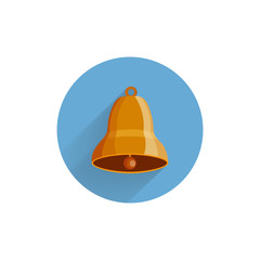 Bell colorful flat icon with long shadow. Bell flat icon