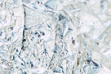 Papier aluminium froissé - Arrière plan texture brillante froissée