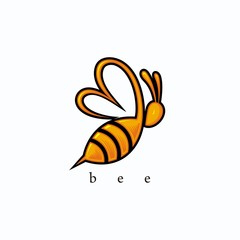 Bee vector logo. Bee design template and illustration