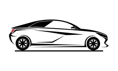 Fototapeta na wymiar Luxury car simple illustration vector logo