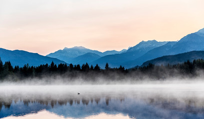 Sunrise in a lake near Whistler, British Columbia, Canada - 347000226