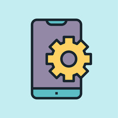 Mobile Optimization. Digital marketing concept illustration, flat design linear style banner. Usage for e-mail newsletters, headers, blog posts, print and more. Vector