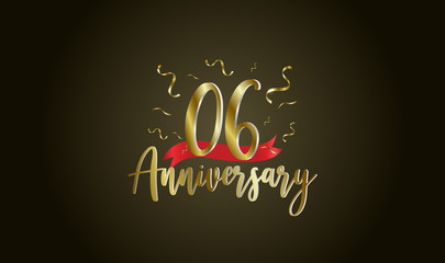 Anniversary celebration background. with the 6th number in gold and with the words golden anniversary celebration.