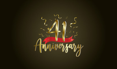 Anniversary celebration background. with the 41st number in gold and with the words golden anniversary celebration.