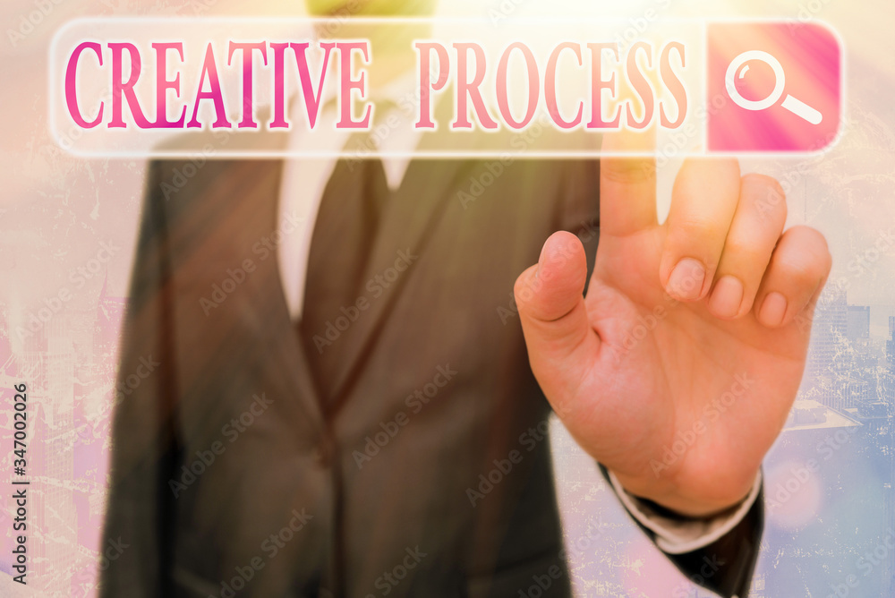 Poster writing note showing creative process. business concept for act of making new connections between ol
