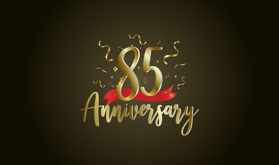 Obraz premium Anniversary celebration background. with the 85th number in gold and with the words golden anniversary celebration.