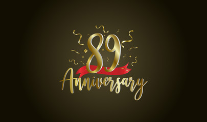 Anniversary celebration background. with the 89th number in gold and with the words golden anniversary celebration.