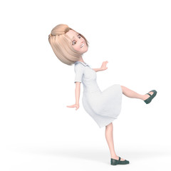 Fototapeta premium blond nurse cartoon is slipping