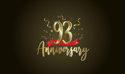 Anniversary celebration background. with the 93rd number in gold and with the words golden anniversary celebration.